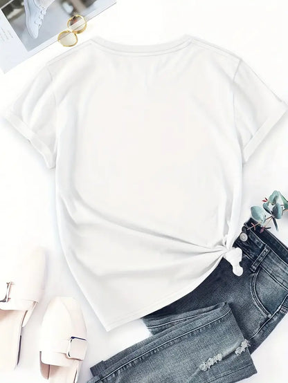 Aimilia - חולצת טי קלה ואלגנטית עם עיטור פרחוני מושך את העין