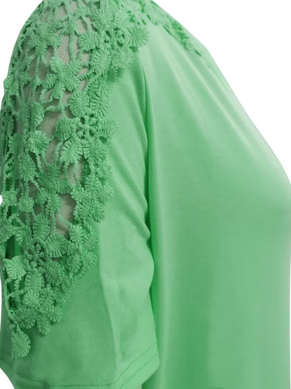 Ancuta - חולצת קיץ אלגנטית עם שרוולים קצרים ותחרה לנוחות וסטייל מושלם