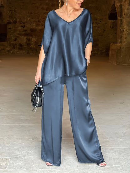 Ashlee - סט אלגנטי מרהיב עם שרוולים קצרים להופעה מושקעת