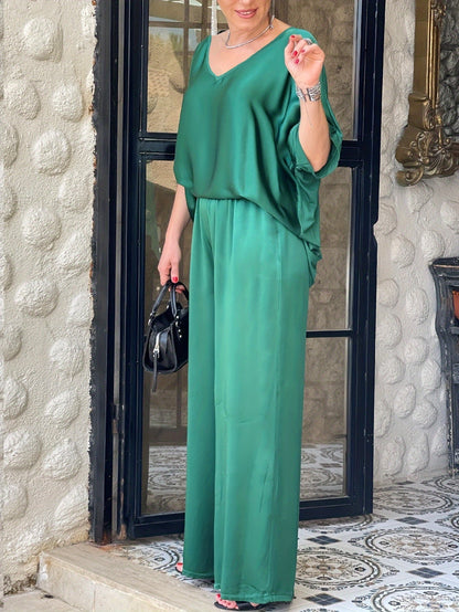 Ashlee - סט אלגנטי מרהיב עם שרוולים קצרים להופעה מושקעת