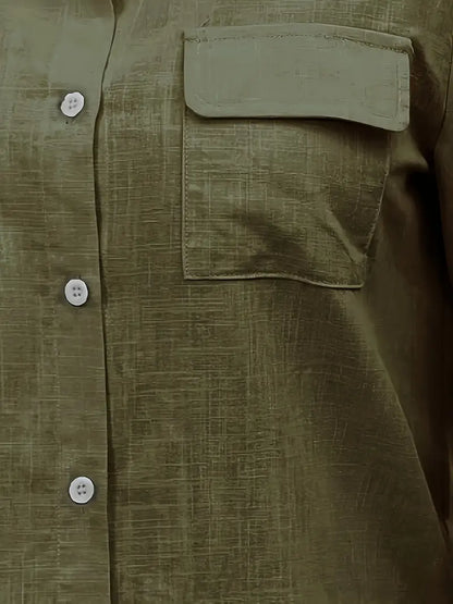 Athena - חולצת כותנה אופנתית עם כיסים קדמיים לעיצוב ייחודי