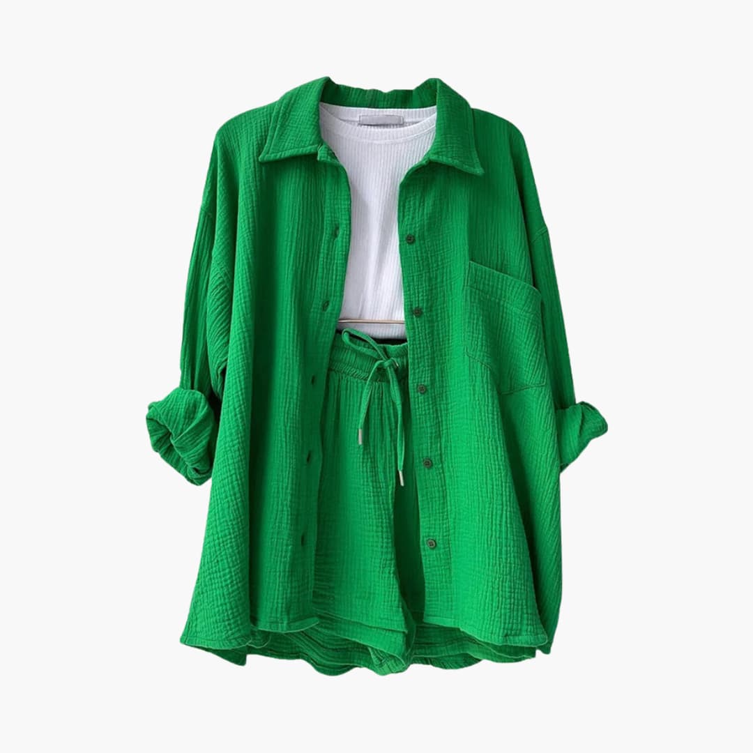 סט 3 חלקים קייצי ונוח בסגנון בייסיק-שיק