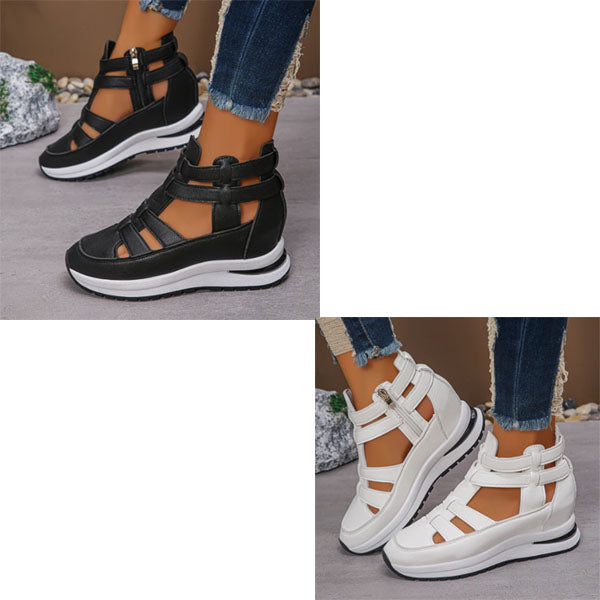 סנדלי עקב נוחים וקלים לשנת 2025 עם תפר בצד וצד רוכסן