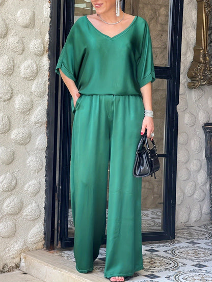 Ashlee - סט אלגנטי מרהיב עם שרוולים קצרים להופעה מושקעת