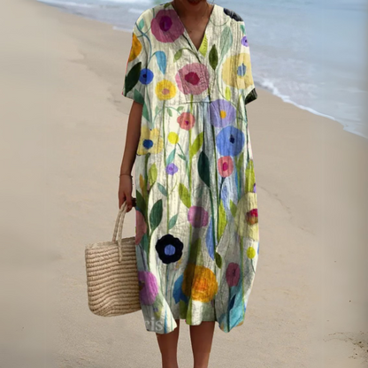 שמלת פרחים קייצית ונושמת לנשים