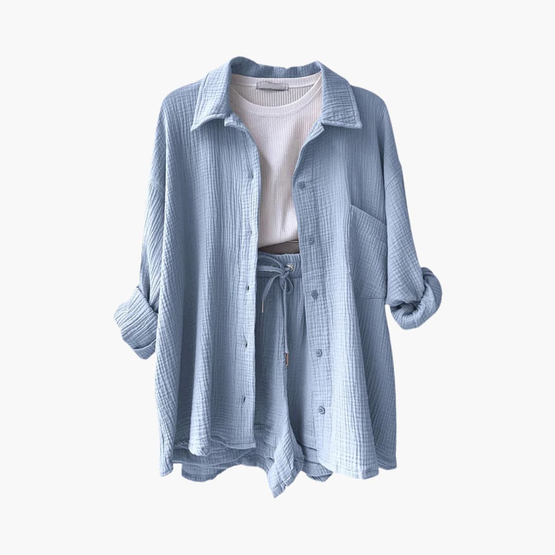 סט 3 חלקים קייצי ונוח בסגנון בייסיק-שיק