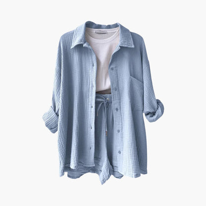 סט 3 חלקים קייצי ונוח בסגנון בייסיק-שיק