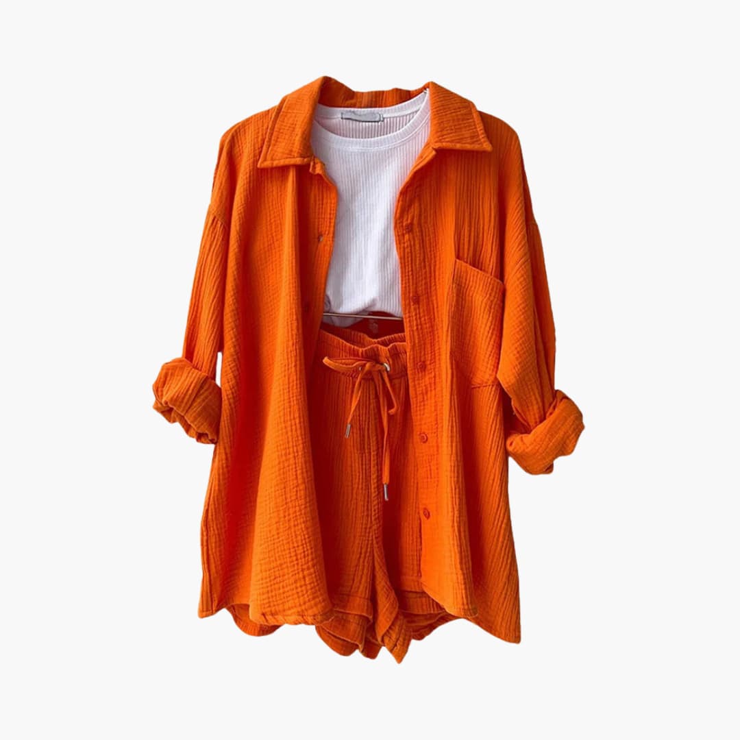 סט 3 חלקים קייצי ונוח בסגנון בייסיק-שיק