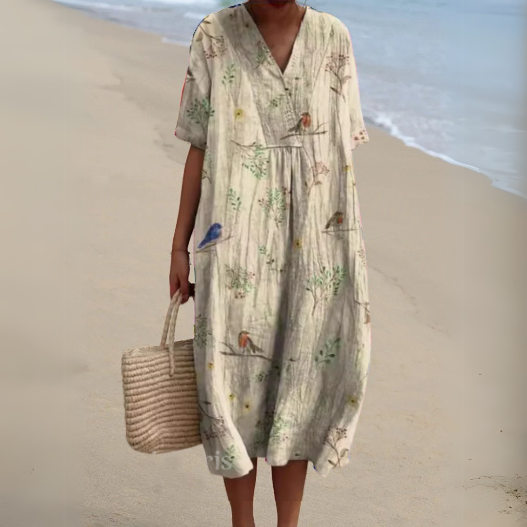 שמלת פרחים קייצית ונושמת לנשים