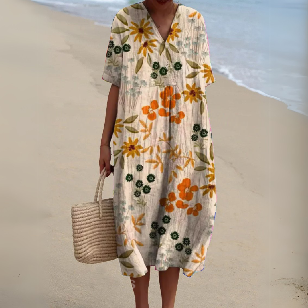 שמלת פרחים קייצית ונושמת לנשים