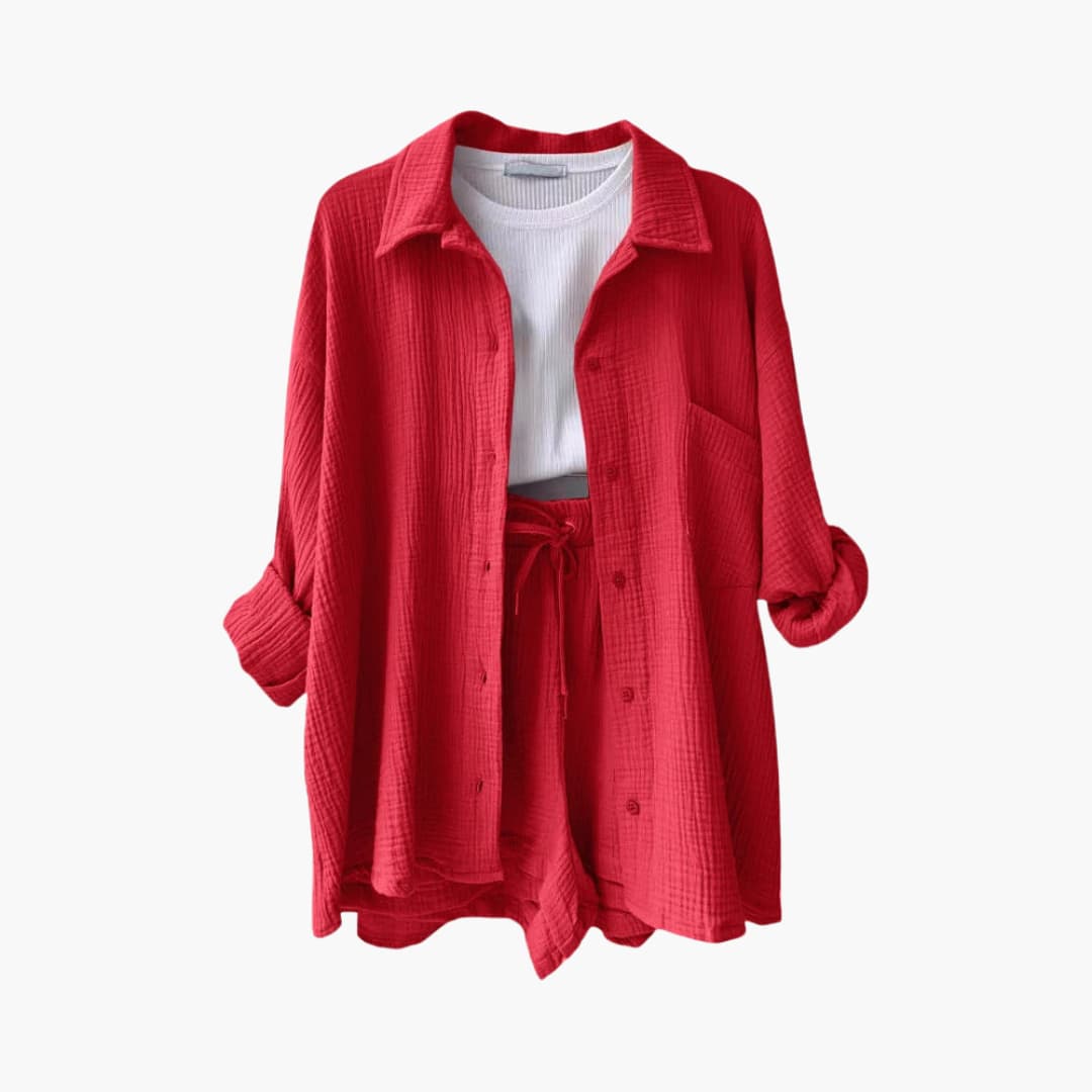 סט 3 חלקים קייצי ונוח בסגנון בייסיק-שיק