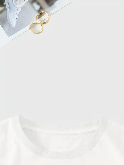 Aimilia - חולצת טי קלה ואלגנטית עם עיטור פרחוני מושך את העין