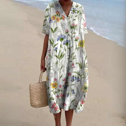 שמלת פרחים קייצית ונושמת לנשים