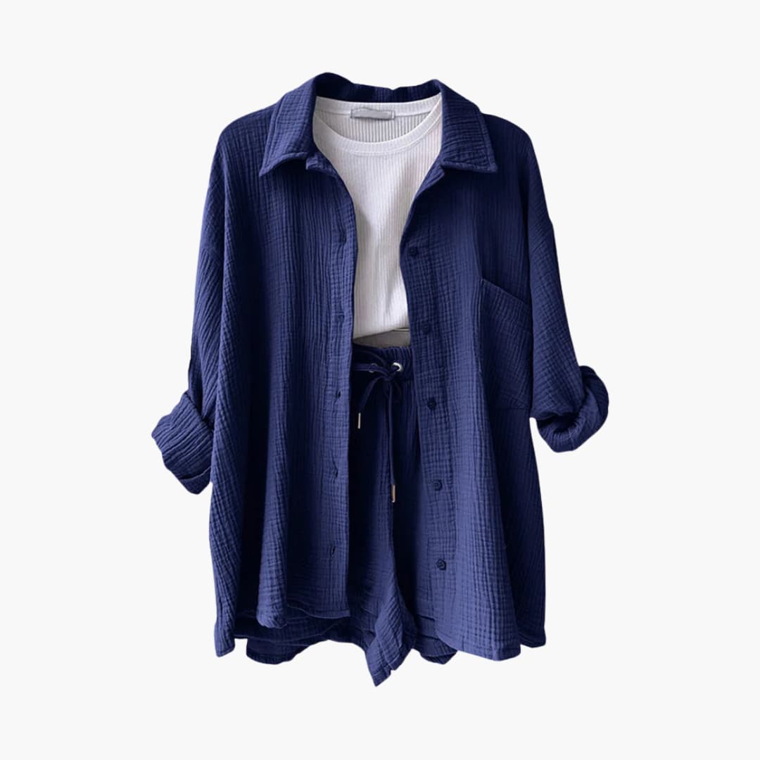 סט 3 חלקים קייצי ונוח בסגנון בייסיק-שיק