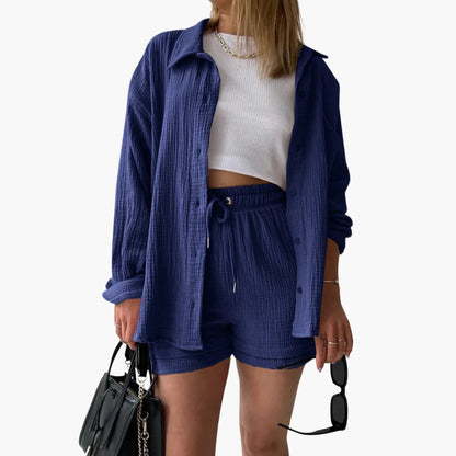 סט 3 חלקים קייצי ונוח בסגנון בייסיק-שיק