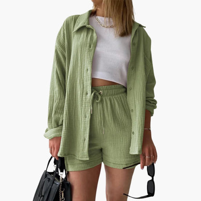 סט 3 חלקים קייצי ונוח בסגנון בייסיק-שיק