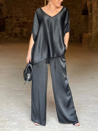 Ashlee - סט אלגנטי מרהיב עם שרוולים קצרים להופעה מושקעת