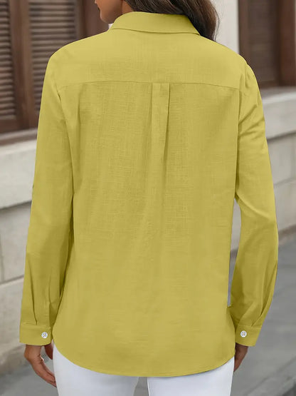 Athena - חולצת כותנה אופנתית עם כיסים קדמיים לעיצוב ייחודי