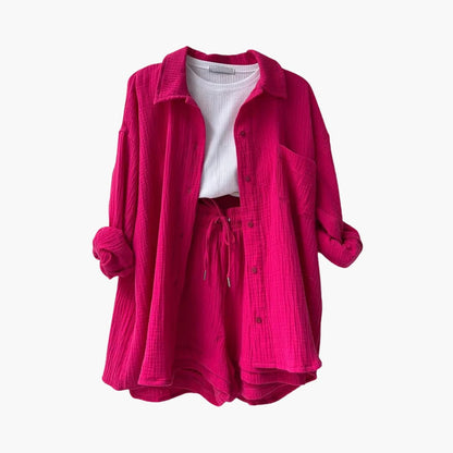 סט 3 חלקים קייצי ונוח בסגנון בייסיק-שיק