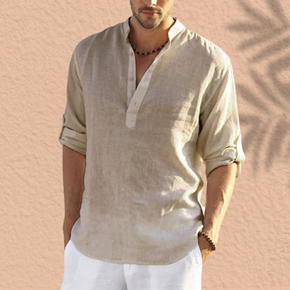 חולצת פשתן קז'ואל של Abdeslam עם שרוולים ארוכים - סטייל ונוחות מושלמים