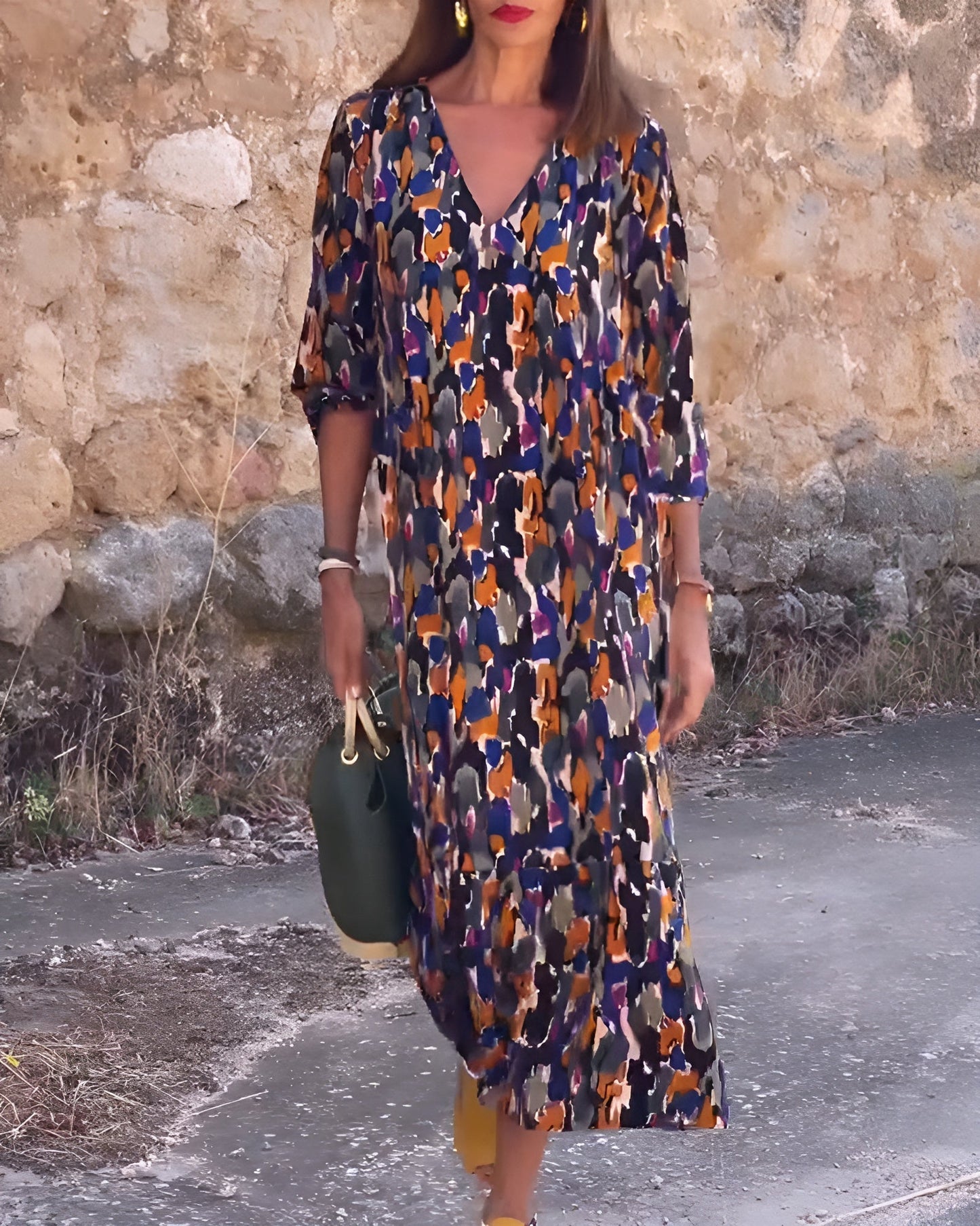 חלוק קול V מודפס רטרו