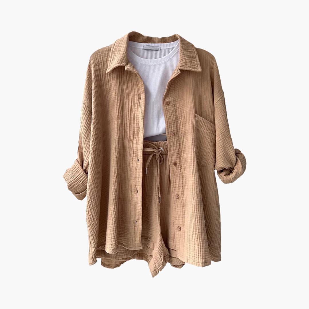 סט 3 חלקים קייצי ונוח בסגנון בייסיק-שיק