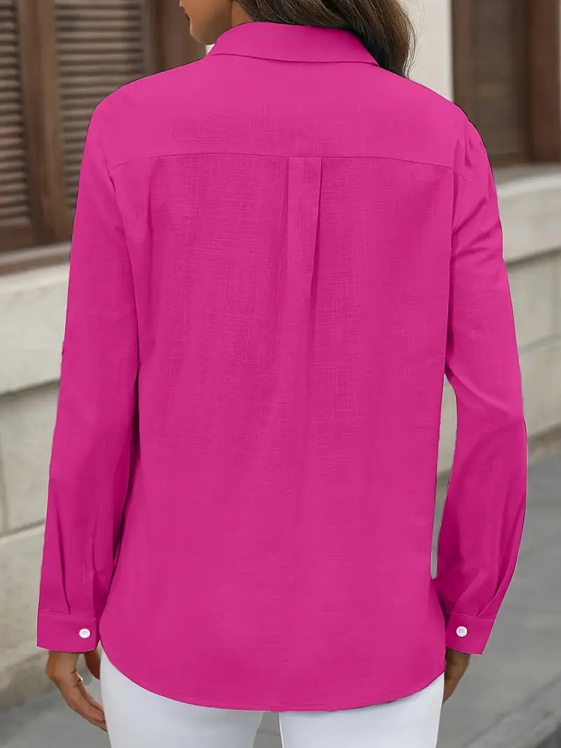 Athena - חולצת כותנה אופנתית עם כיסים קדמיים לעיצוב ייחודי