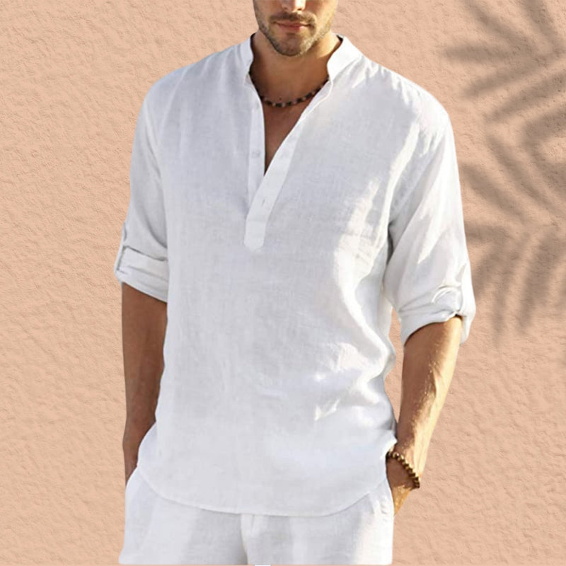 חולצת פשתן קז'ואל של Abdeslam עם שרוולים ארוכים - סטייל ונוחות מושלמים