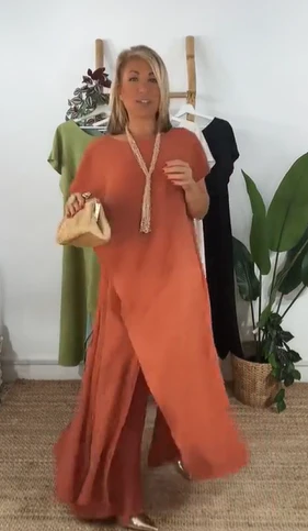 חליפת בוהו לבנה לנשים – לוק יוקרתי בלי להתאמץ