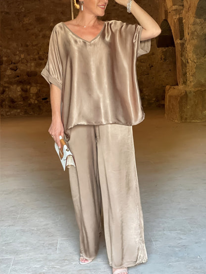 Ashlee - סט אלגנטי מרהיב עם שרוולים קצרים להופעה מושקעת