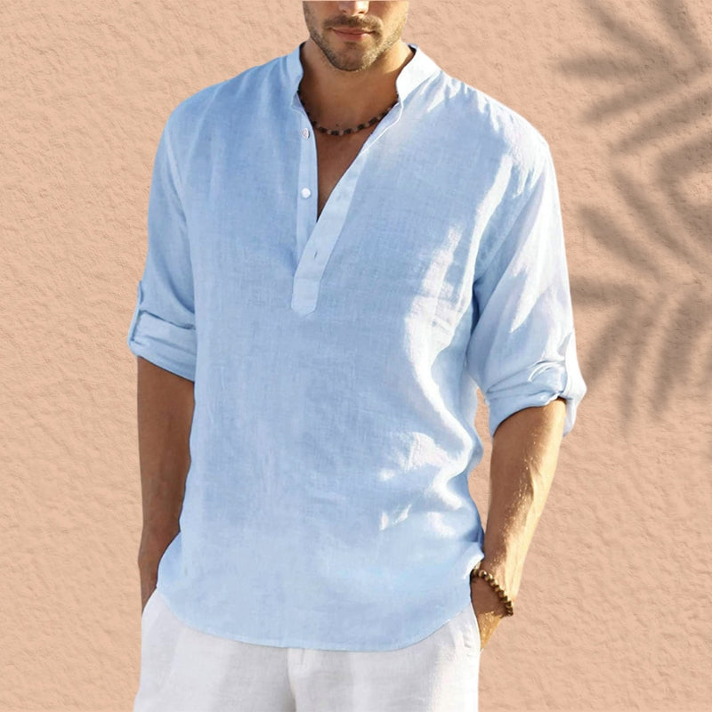 חולצת פשתן קז'ואל של Abdeslam עם שרוולים ארוכים - סטייל ונוחות מושלמים