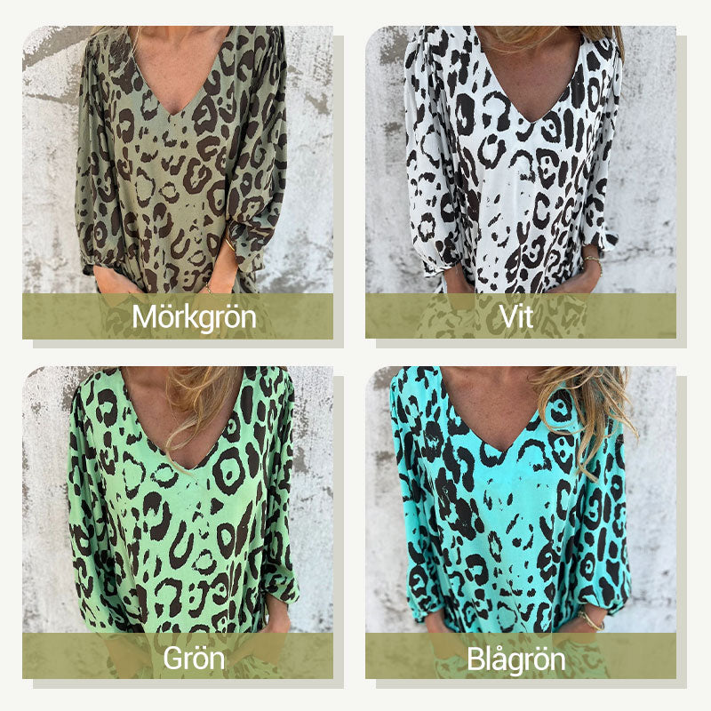 שמלת בוהו מנומרת שזורקת מבט