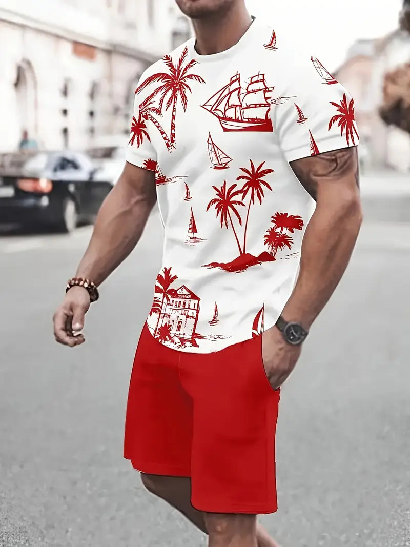 סט אלגנטי לקיץ מבית Barea - שתי חלקים עם הדפס מרהיב