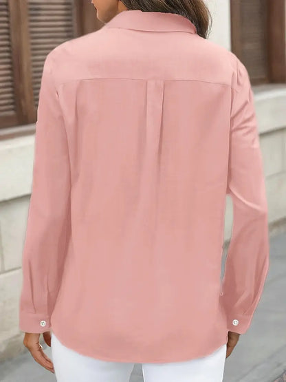 Athena - חולצת כותנה אופנתית עם כיסים קדמיים לעיצוב ייחודי