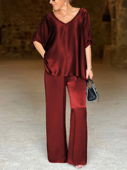 Ashlee - סט אלגנטי מרהיב עם שרוולים קצרים להופעה מושקעת