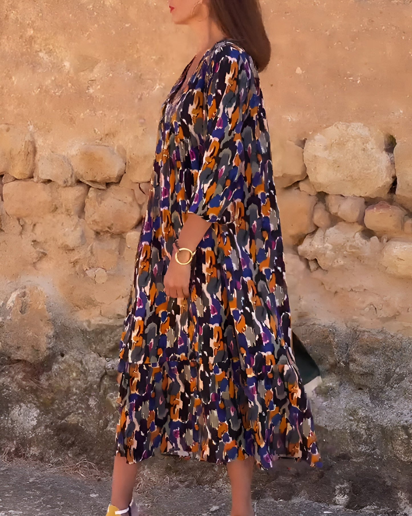 חלוק קול V מודפס רטרו