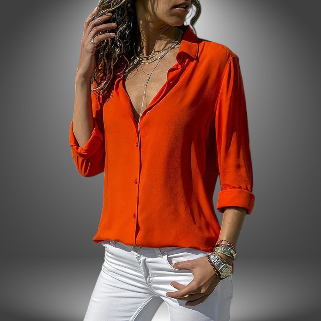 טאטיאנה | בלוזה אלגנטית בעבודת יד משי לנשים לסגנון מואר