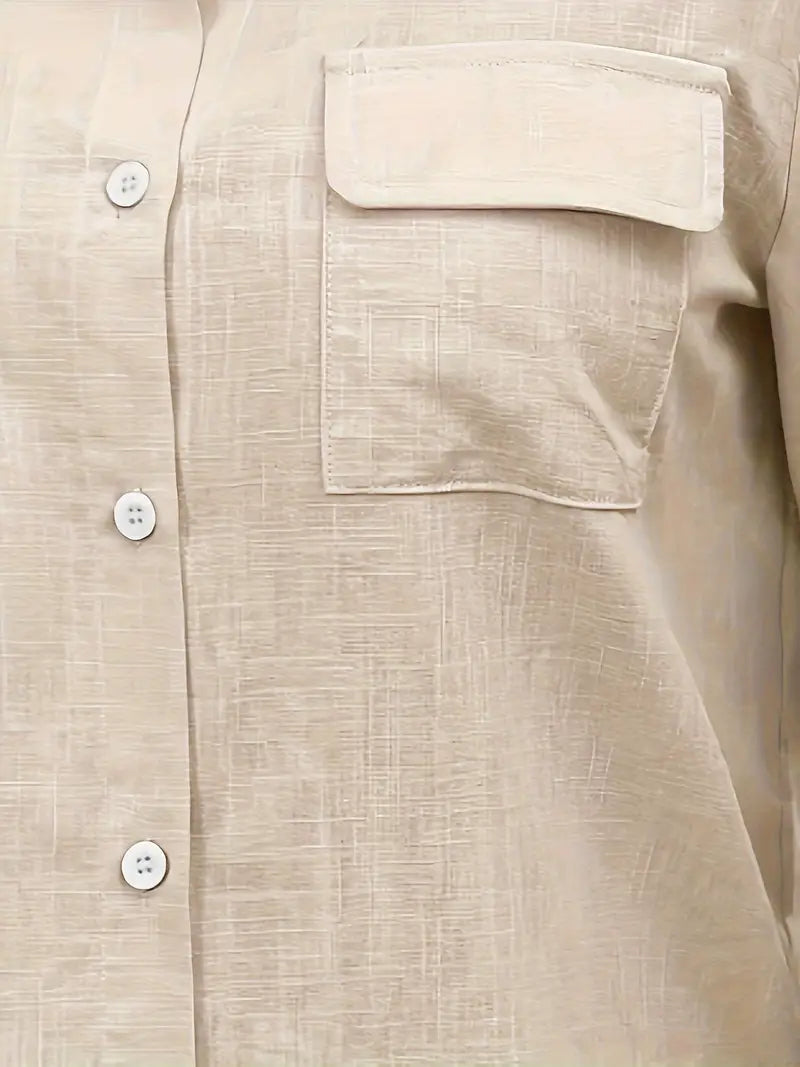 Athena - חולצת כותנה אופנתית עם כיסים קדמיים לעיצוב ייחודי