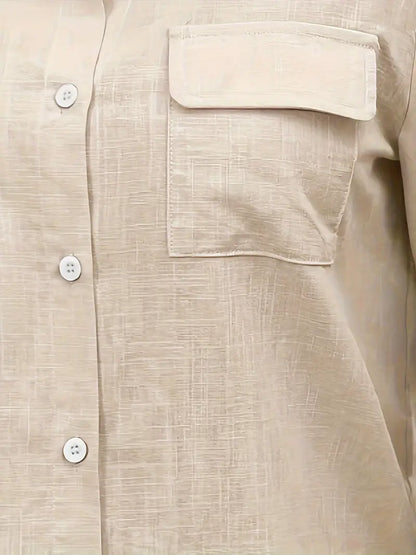 Athena - חולצת כותנה אופנתית עם כיסים קדמיים לעיצוב ייחודי