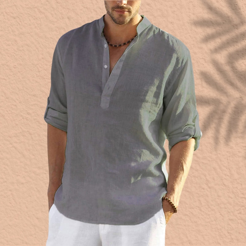 חולצת פשתן קז'ואל של Abdeslam עם שרוולים ארוכים - סטייל ונוחות מושלמים