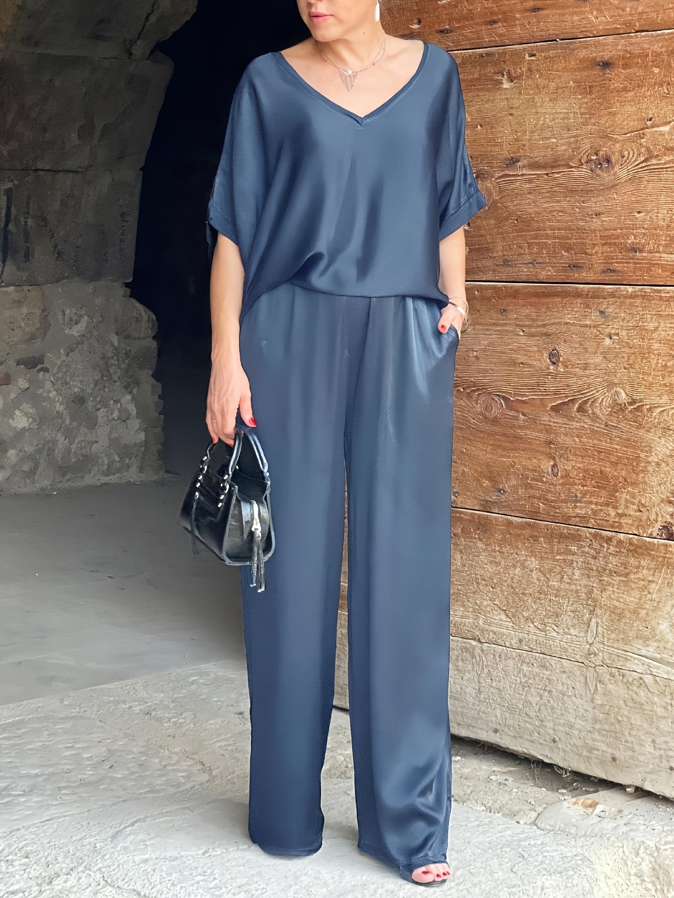 Ashlee - סט אלגנטי מרהיב עם שרוולים קצרים להופעה מושקעת