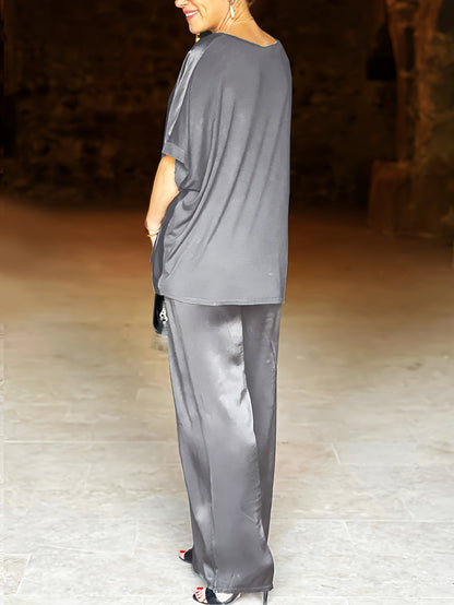 Ashlee - סט אלגנטי מרהיב עם שרוולים קצרים להופעה מושקעת