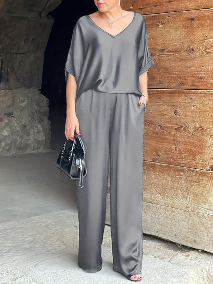 Ashlee - סט אלגנטי מרהיב עם שרוולים קצרים להופעה מושקעת