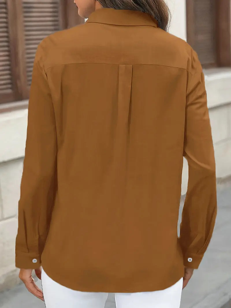 Athena - חולצת כותנה אופנתית עם כיסים קדמיים לעיצוב ייחודי