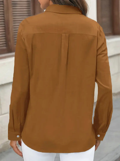 Athena - חולצת כותנה אופנתית עם כיסים קדמיים לעיצוב ייחודי