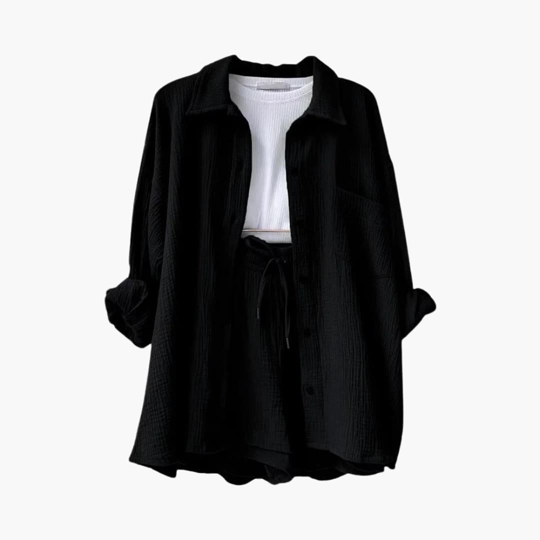 סט 3 חלקים קייצי ונוח בסגנון בייסיק-שיק