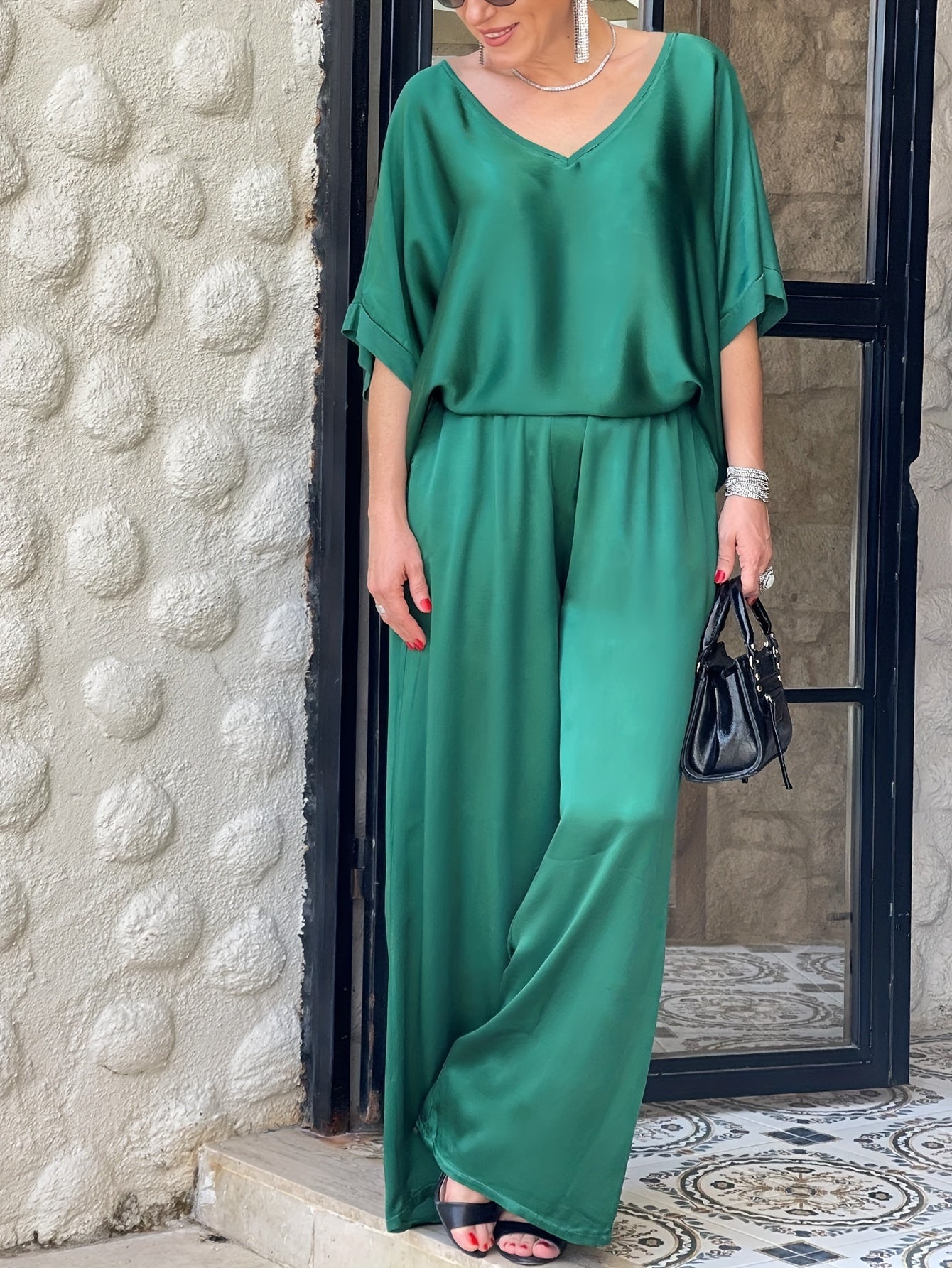 Ashlee - סט אלגנטי מרהיב עם שרוולים קצרים להופעה מושקעת