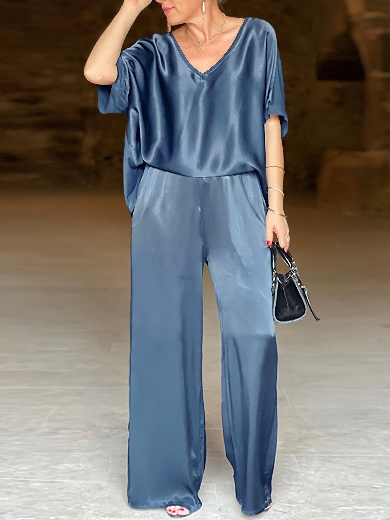 Ashlee - סט אלגנטי מרהיב עם שרוולים קצרים להופעה מושקעת