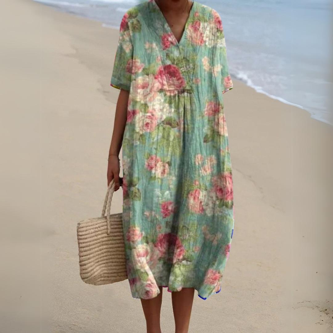 שמלת פרחים קייצית ונושמת לנשים