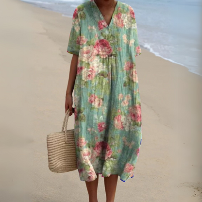 שמלת פרחים קייצית ונושמת לנשים